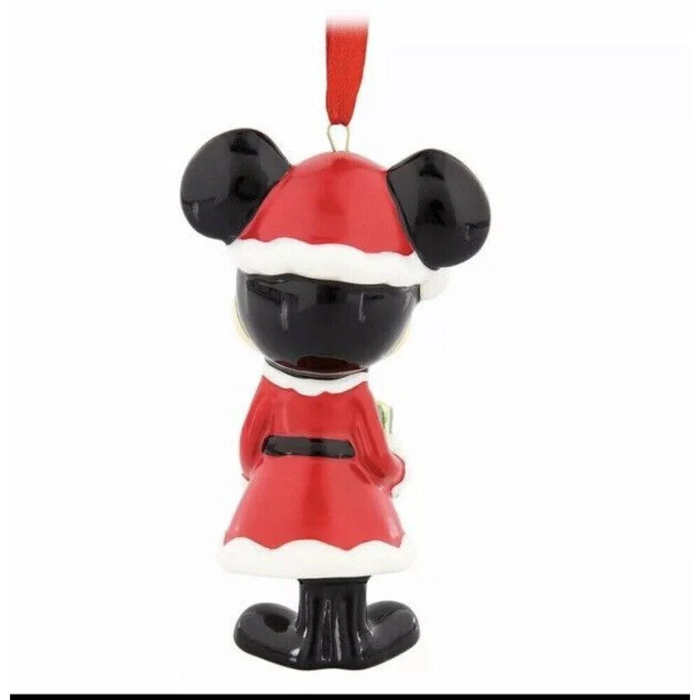 Disney Parks Santa Mickey Mouse Bell Porcelain Ornament New